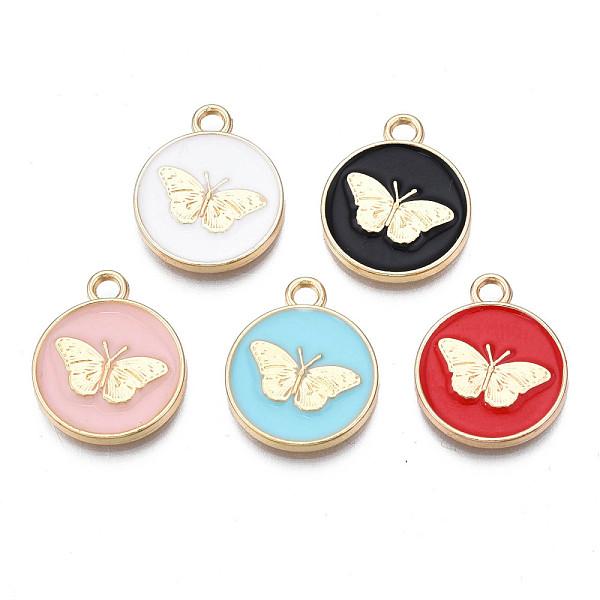 PandaHall Alloy Enamel Pendants, Cadmium Free & Nickel Free & Lead Free, Light Gold, Flat Round with Butterfly, Mixed Color, 18x15x2mm, Hole..., Multicolor
PandaHall Alloy Enamel Pendants, Cadmium Free & Nickel Free & Lead Free, Light Gold, Flat Round with Butterfly, Mixed Color, 18x15x2mm, Hole..., Multicolor