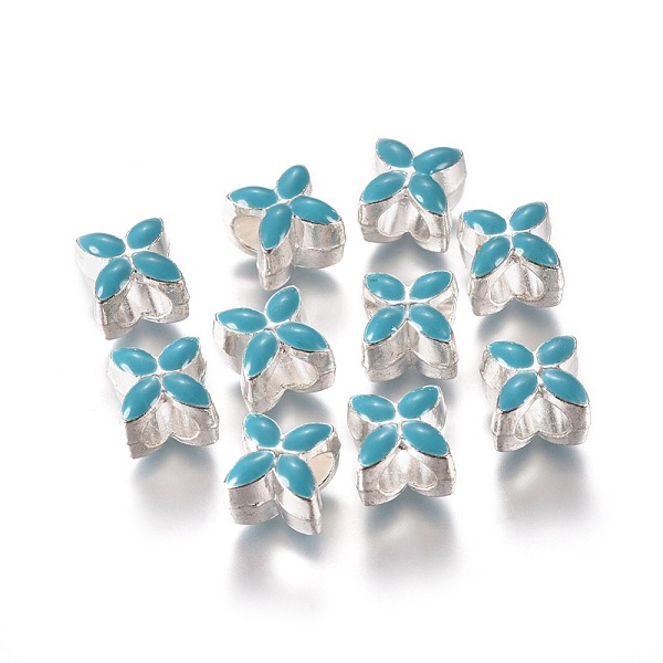 PandaHall Alloy Enamel European Beads, Large Hole Beads, Flower, Silver Color Plated, Deep Sky Blue, 10x10x8mm, Hole: 5mm Alloy+Enamel...
PandaHall Alloy Enamel European Beads, Large Hole Beads, Flower, Silver Color Plated, Deep Sky Blue, 10x10x8mm, Hole: 5mm Alloy+Enamel...