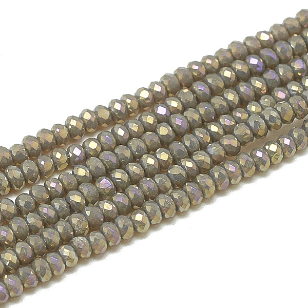 PandaHall Electroplate Opaque Solid Color Glass Beads Strands, Faceted, Rondelle, Coffee, 2.5x1.5mm, Hole: 0.8mm, about 160~165pcs/strand..., Brown
PandaHall Electroplate Opaque Solid Color Glass Beads Strands, Faceted, Rondelle, Coffee, 2.5x1.5mm, Hole: 0.8mm, about 160~165pcs/strand..., Brown