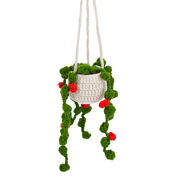 PandaHall Woolen Yarn Crochet Plant Basket Hanging Decorations, for Car Rearview Mirror Decoration, Dark Sea Green, 43cm Wool Other Plants
PandaHall Woolen Yarn Crochet Plant Basket Hanging Decorations, for Car Rearview Mirror Decoration, Dark Sea Green, 43cm Wool Other Plants