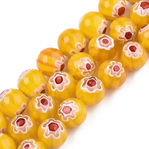 PandaHall Handmade Millefiori Glass Beads Strands, Round with Flower Pattern, Gold, 10mm, Hole: 1.2mm, about 36~38pcs/strand, 13.78...
PandaHall Handmade Millefiori Glass Beads Strands, Round with Flower Pattern, Gold, 10mm, Hole: 1.2mm, about 36~38pcs/strand, 13.78...