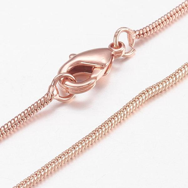 PandaHall Brass Round Snake Chain Necklaces, with Lobster Claw Clasps, Real Rose Gold Plated, 17.71 inch(45cm) Brass
PandaHall Brass Round Snake Chain Necklaces, with Lobster Claw Clasps, Real Rose Gold Plated, 17.71 inch(45cm) Brass