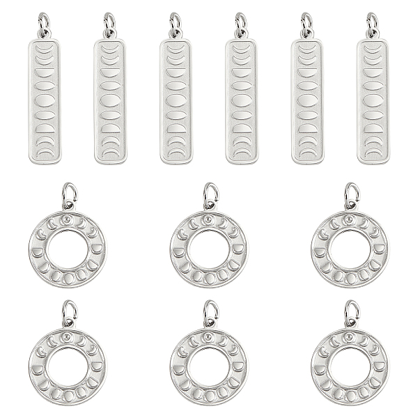 PandaHall DICOSMETIC 12Pcs 2 Style 304 Stainless Steel Pendants, Manual Polishing, with Jump Ring, Textured, Moon Phase, Stainless Steel...
PandaHall DICOSMETIC 12Pcs 2 Style 304 Stainless Steel Pendants, Manual Polishing, with Jump Ring, Textured, Moon Phase, Stainless Steel...
