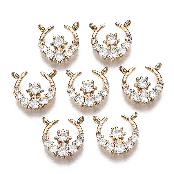 PandaHall Brass Micro Pave Cubic Zirconia Pendants, Long-Lasting Plated, Moon with Star, Light Gold, Clear, 12x12.5x2.5mm, Hole: 1.2mm...
PandaHall Brass Micro Pave Cubic Zirconia Pendants, Long-Lasting Plated, Moon with Star, Light Gold, Clear, 12x12.5x2.5mm, Hole: 1.2mm...