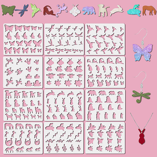 PandaHall 12Pcs 12 Styles PET Plastic Hollow Out Drawing Painting Stencils Templates, Rectangle, Animal Pattern, 200x250mm, 1pc/style...
PandaHall 12Pcs 12 Styles PET Plastic Hollow Out Drawing Painting Stencils Templates, Rectangle, Animal Pattern, 200x250mm, 1pc/style...