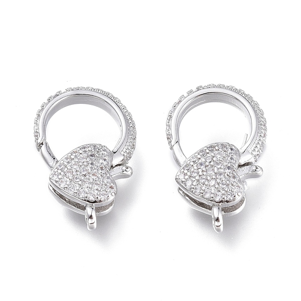 PandaHall Brass Micro Pave Clear Cubic Zirconia Lobster Claw Clasps, Long-Lasting Plated, Heart, Platinum, 21x13.5x5.5mm, Hole: 1.8mm...
PandaHall Brass Micro Pave Clear Cubic Zirconia Lobster Claw Clasps, Long-Lasting Plated, Heart, Platinum, 21x13.5x5.5mm, Hole: 1.8mm...