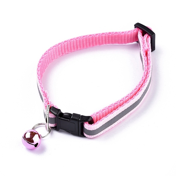 PandaHall Adjustable Polyester Reflective Dog/Cat Collar, Pet Supplies, with Iron Bell and Polypropylene(PP) Buckle, Pink, 21.5~35x1cm, Fit...
PandaHall Adjustable Polyester Reflective Dog/Cat Collar, Pet Supplies, with Iron Bell and Polypropylene(PP) Buckle, Pink, 21.5~35x1cm, Fit...