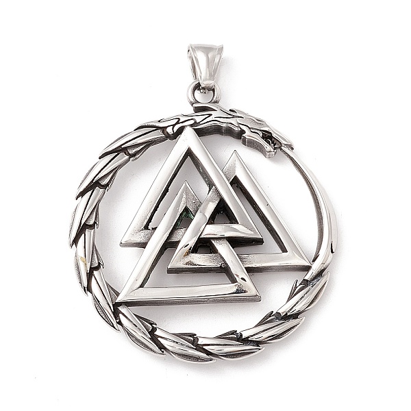 PandaHall 304 Stainless Steel Pendants, Flat Round with Triangle, Antique Silver, 56x50x8.5mm, Hole: 4~8.5mm 304 Stainless Steel Flat Round
PandaHall 304 Stainless Steel Pendants, Flat Round with Triangle, Antique Silver, 56x50x8.5mm, Hole: 4~8.5mm 304 Stainless Steel Flat Round