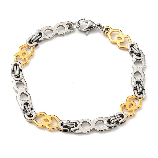PandaHall Two Tone 304 Stainless Steel Rhombus & Infinity Link Chain Bracelet, Golden & Stainless Steel Color, 9 inch(22.9cm), Wide: 9mm 304...
PandaHall Two Tone 304 Stainless Steel Rhombus & Infinity Link Chain Bracelet, Golden & Stainless Steel Color, 9 inch(22.9cm), Wide: 9mm 304...