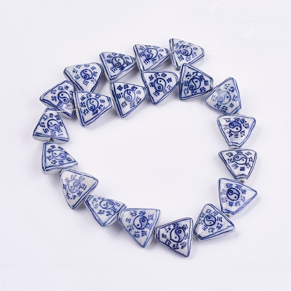 PandaHall Handmade Blue and White Porcelain Beads, Triangle with Tai Ji Pattern, Medium Blue, 17~18x17~18x6~7mm, Hole: 2mm Porcelain...
PandaHall Handmade Blue and White Porcelain Beads, Triangle with Tai Ji Pattern, Medium Blue, 17~18x17~18x6~7mm, Hole: 2mm Porcelain...
