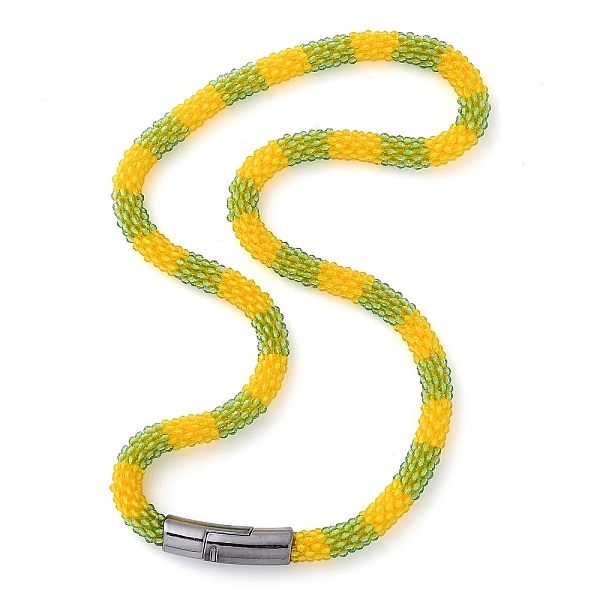 PandaHall Glass Crochet Beaded Necklace, Fashion Nepal Necklace with Alloy Magnetic Clasps, Gold, 17.87 inch(45.4cm) Glass Gold
PandaHall Glass Crochet Beaded Necklace, Fashion Nepal Necklace with Alloy Magnetic Clasps, Gold, 17.87 inch(45.4cm) Glass Gold