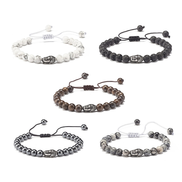 PandaHall Round Natural Gemstone Braided Bead Bracelet with Buddha Head, Yoga Jewelry for Women, Antique Silver, Inner Diameter: 1-3/4~3-3/8...
PandaHall Round Natural Gemstone Braided Bead Bracelet with Buddha Head, Yoga Jewelry for Women, Antique Silver, Inner Diameter: 1-3/4~3-3/8...