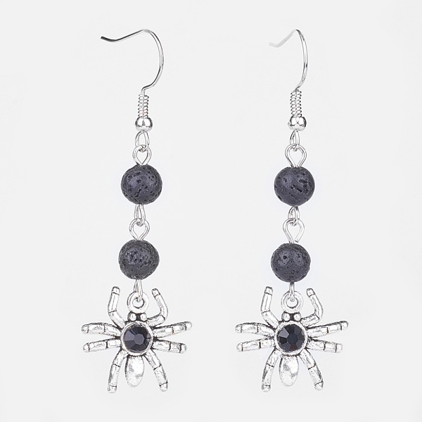 PandaHall Tibetan Style Glass Spider Dangle Earrings, with Natural Lava Rock and Platinum Tone Brass Earring Hooks, 58mm, Pin: 0.5mm Lava..., Black
PandaHall Tibetan Style Glass Spider Dangle Earrings, with Natural Lava Rock and Platinum Tone Brass Earring Hooks, 58mm, Pin: 0.5mm Lava..., Black