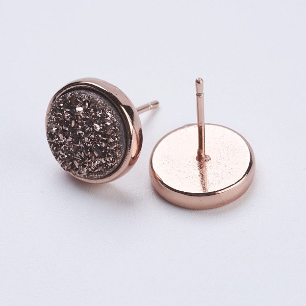 PandaHall Druzy Resin Earrings, with Brass Finding, Flat Round, Sienna, 9.5x16~16.5mm, Pin: 0.8mm Resin Brown
PandaHall Druzy Resin Earrings, with Brass Finding, Flat Round, Sienna, 9.5x16~16.5mm, Pin: 0.8mm Resin Brown