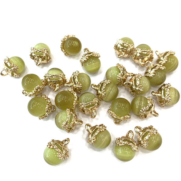 PandaHall Cat Eye Charms, with Golden Tone Brass Findings, Round Charm, Dark Khaki, 10mm Brass+Cat Eye Round
PandaHall Cat Eye Charms, with Golden Tone Brass Findings, Round Charm, Dark Khaki, 10mm Brass+Cat Eye Round
