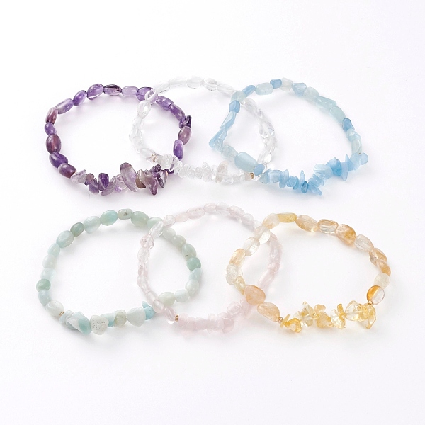 PandaHall Natural Gemstone Beads Stretch Bracelets, Chips & Nuggets, Inner Diameter: 2-1/4 inch(5.6cm) Mixed Stone
PandaHall Natural Gemstone Beads Stretch Bracelets, Chips & Nuggets, Inner Diameter: 2-1/4 inch(5.6cm) Mixed Stone