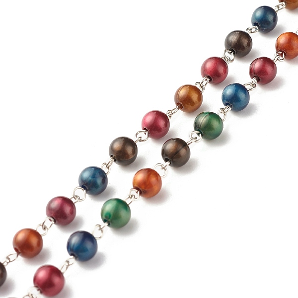 PandaHall Handmade Imitaion Tiger Eye Acrylic Beaded Chain, with Iron Findings, Round, Unwelded, Colorful, Links: 14x7.5~8mm, Beads: 7.5~8mm...
PandaHall Handmade Imitaion Tiger Eye Acrylic Beaded Chain, with Iron Findings, Round, Unwelded, Colorful, Links: 14x7.5~8mm, Beads: 7.5~8mm...