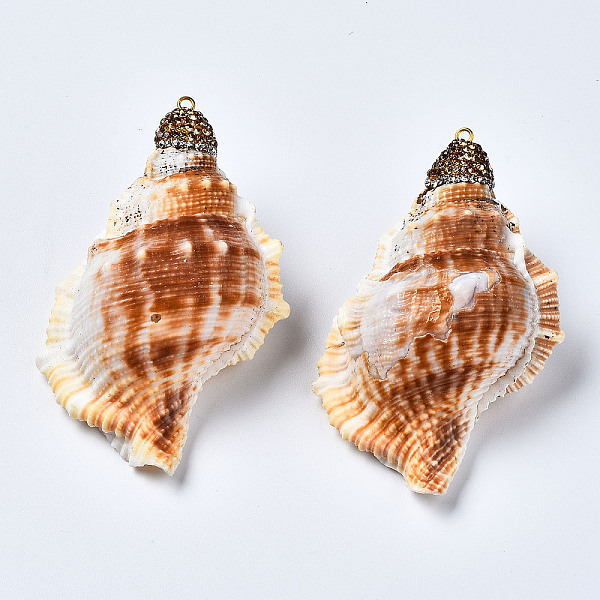 PandaHall Spiral Shell Big Pendants, with Polymer Clay Rhinestones and Iron Findings, Conch Shell, Seashell Color, 49~70x30~45x21~30mm, Hole...
PandaHall Spiral Shell Big Pendants, with Polymer Clay Rhinestones and Iron Findings, Conch Shell, Seashell Color, 49~70x30~45x21~30mm, Hole...