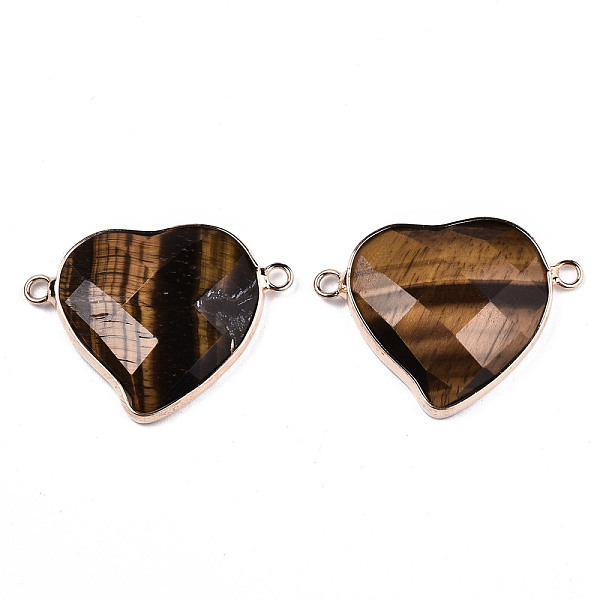 PandaHall Natural Tiger Eye Links Connectors, with Light Gold Tone Brass Findings, Faceted Heart, 26.5x34.5x5mm, Hole: 2mm Tiger Eye Heart
PandaHall Natural Tiger Eye Links Connectors, with Light Gold Tone Brass Findings, Faceted Heart, 26.5x34.5x5mm, Hole: 2mm Tiger Eye Heart