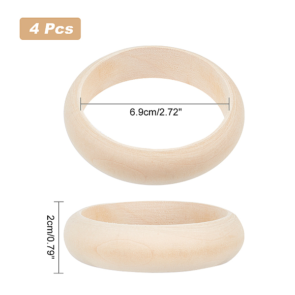 PandaHall ARRICRAFT 4pcs Unfinished Wood Bangles, DIY Wood Crafts, Bisque, Inner Diameter: 2-3/4 inch(6.9cm) Wood Orange
PandaHall ARRICRAFT 4pcs Unfinished Wood Bangles, DIY Wood Crafts, Bisque, Inner Diameter: 2-3/4 inch(6.9cm) Wood Orange