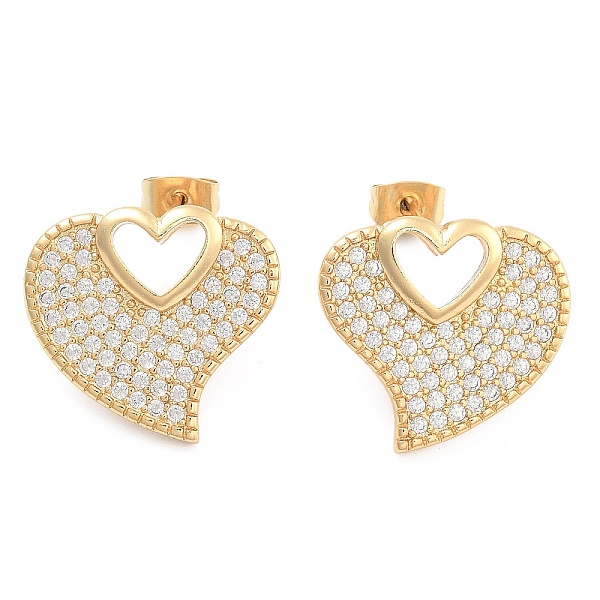 PandaHall Brass Micro Pave Clear Cubic Zirconia Stud Earrings, Heart, Golden, 18x20mm Cubic Zirconia Heart Clear
PandaHall Brass Micro Pave Clear Cubic Zirconia Stud Earrings, Heart, Golden, 18x20mm Cubic Zirconia Heart Clear