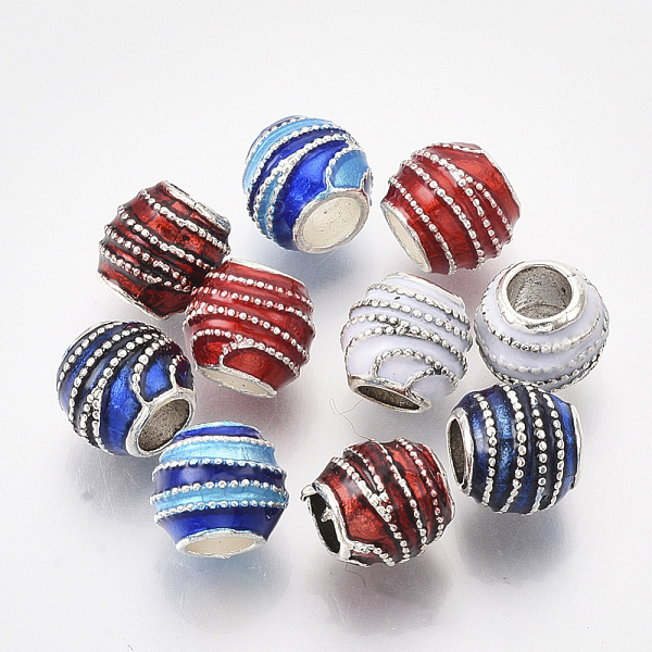 PandaHall Antique Silver Plated Alloy European Beads, with Enamel, Large Hole Beads, Rondelle, Mixed Color, 10x9mm, Hole: 5mm Alloy+Enamel..., Multicolor
PandaHall Antique Silver Plated Alloy European Beads, with Enamel, Large Hole Beads, Rondelle, Mixed Color, 10x9mm, Hole: 5mm Alloy+Enamel..., Multicolor