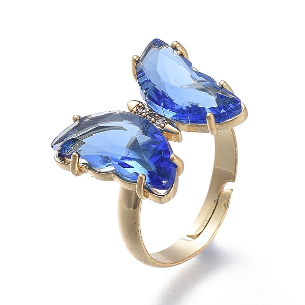 PandaHall Adjustable Brass Glass Finger Rings, with Clear Cubic Zirconia, Butterfly, Golden, Cornflower Blue, Size 7, Inner Diameter: 17mm...
PandaHall Adjustable Brass Glass Finger Rings, with Clear Cubic Zirconia, Butterfly, Golden, Cornflower Blue, Size 7, Inner Diameter: 17mm...
