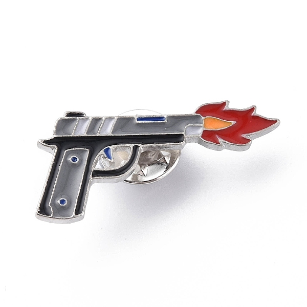 PandaHall Gun Shape Enamel Pin, Platinum Alloy Brooch for Backpack Clothes, Fire Pattern, 15.5~26x28~32.5x2mm, Pin: 1mm Alloy+Enamel Others
PandaHall Gun Shape Enamel Pin, Platinum Alloy Brooch for Backpack Clothes, Fire Pattern, 15.5~26x28~32.5x2mm, Pin: 1mm Alloy+Enamel Others