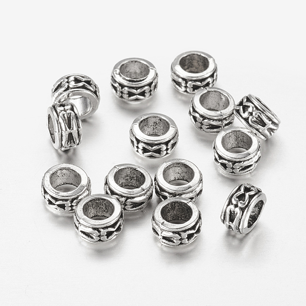 PandaHall Tibetan Style Alloy Beads, Large Hole Beads, Lead Free and Cadmium Free, Rondelle, Antique Silver, about 6mm in diameter, 3.5mm...
PandaHall Tibetan Style Alloy Beads, Large Hole Beads, Lead Free and Cadmium Free, Rondelle, Antique Silver, about 6mm in diameter, 3.5mm...
