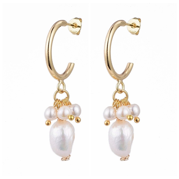 PandaHall Brass Half Hoop Earrings, Dangle Stud Earrings, with Natural Keshi Pear, Brass & Plastic Earring Backs and Cardboard Boxes..., White
PandaHall Brass Half Hoop Earrings, Dangle Stud Earrings, with Natural Keshi Pear, Brass & Plastic Earring Backs and Cardboard Boxes..., White