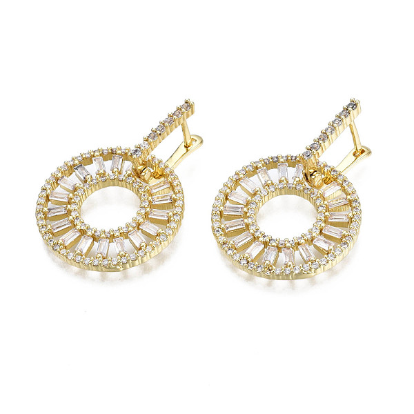 PandaHall Clear Cubic Zirconia Donut Dangle Hoop Earrings, Brass Jewelry for Women, Nickel Free, Real 18K Gold Plated, 32mm, Pin: 1mm Cubic...
PandaHall Clear Cubic Zirconia Donut Dangle Hoop Earrings, Brass Jewelry for Women, Nickel Free, Real 18K Gold Plated, 32mm, Pin: 1mm Cubic...