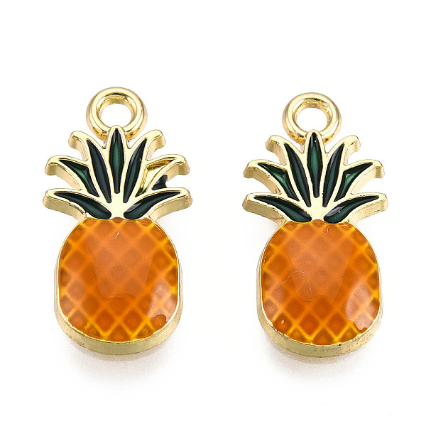 PandaHall Alloy Enamel Pendants, Cadmium Free & Lead Free, Pineapple, Light Gold, Dark Orange, 20x10x2.5mm, Hole: 1.8mm Alloy+Enamel Fruit
PandaHall Alloy Enamel Pendants, Cadmium Free & Lead Free, Pineapple, Light Gold, Dark Orange, 20x10x2.5mm, Hole: 1.8mm Alloy+Enamel Fruit