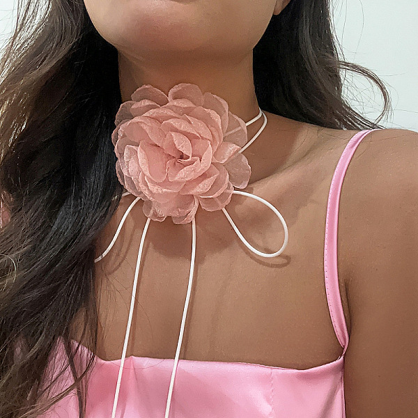 PandaHall European and American Fashion Retro French Floral Choker Necklace with Tassel Tie Neck Chain for Women. Other Brown
PandaHall European and American Fashion Retro French Floral Choker Necklace with Tassel Tie Neck Chain for Women. Other Brown