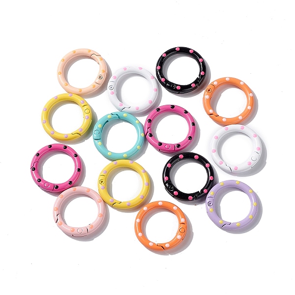 PandaHall Spray Painted Alloy Spring Gate Rings, Round Ring, Mixed Color, 25x4mm, Inner Diameter: 18mm Alloy Multicolor
PandaHall Spray Painted Alloy Spring Gate Rings, Round Ring, Mixed Color, 25x4mm, Inner Diameter: 18mm Alloy Multicolor