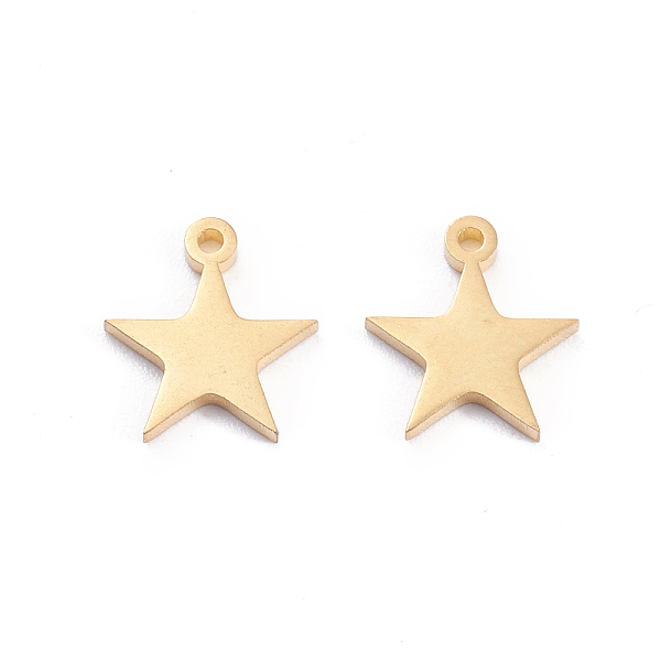 PandaHall 304 Stainless Steel Charms, Laser Cut, Star, Golden, 12x10.5x1mm, Hole: 1.2mm 304 Stainless Steel Star
PandaHall 304 Stainless Steel Charms, Laser Cut, Star, Golden, 12x10.5x1mm, Hole: 1.2mm 304 Stainless Steel Star