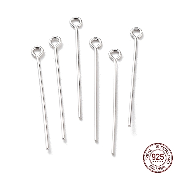 PandaHall Rhodium Plated 925 Sterling Silver Eye Pins, Platinum, 24 Gauge, 30x2.5x0.5mm, Hole: 1.4mm Sterling Silver
PandaHall Rhodium Plated 925 Sterling Silver Eye Pins, Platinum, 24 Gauge, 30x2.5x0.5mm, Hole: 1.4mm Sterling Silver