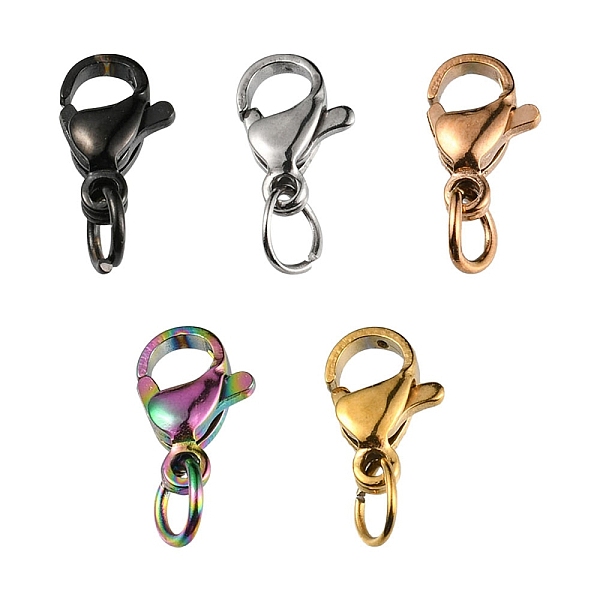 PandaHall 5Pcs 5 Colors 304 Stainless Steel Lobster Claw Clasps, With Jump Ring, Mixed Color, 10x7x3mm, Hole: 3.2mm, Jump Ring: 5x0.6mm...
PandaHall 5Pcs 5 Colors 304 Stainless Steel Lobster Claw Clasps, With Jump Ring, Mixed Color, 10x7x3mm, Hole: 3.2mm, Jump Ring: 5x0.6mm...