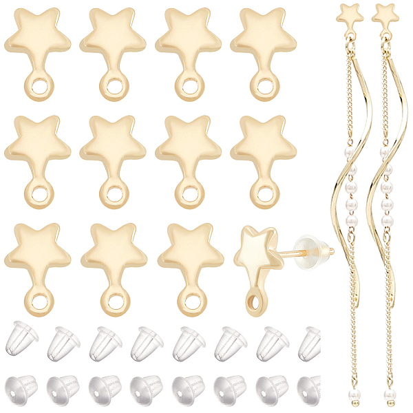 PandaHall BENECREAT 18 PCS Brass 18k Gold Plated Brass Star Earrings, Gold Studs with Horizontal Rings with 30 Plastic Studs, Stud Earrings...
PandaHall BENECREAT 18 PCS Brass 18k Gold Plated Brass Star Earrings, Gold Studs with Horizontal Rings with 30 Plastic Studs, Stud Earrings...