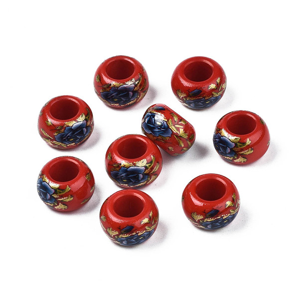 PandaHall Flower Printed Opaque Acrylic Rondelle Beads, Large Hole Beads, FireBrick, 15x9mm, Hole: 7mm Acrylic Rondelle Red
PandaHall Flower Printed Opaque Acrylic Rondelle Beads, Large Hole Beads, FireBrick, 15x9mm, Hole: 7mm Acrylic Rondelle Red