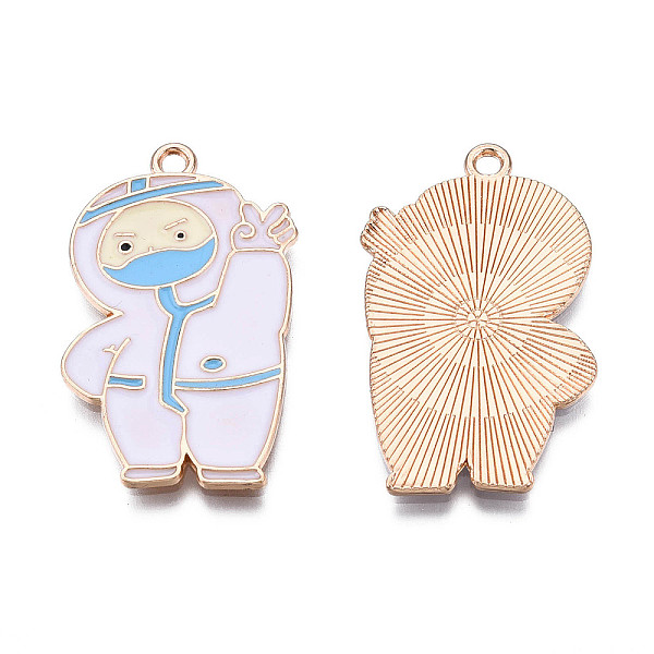 PandaHall Rack Plating Eco-Friendly Alloy Enamel Pendants, Cadmium Free & Lead Free, Light Gold, Epidemic Prevention Personnel, Deep Sky..., White
PandaHall Rack Plating Eco-Friendly Alloy Enamel Pendants, Cadmium Free & Lead Free, Light Gold, Epidemic Prevention Personnel, Deep Sky..., White