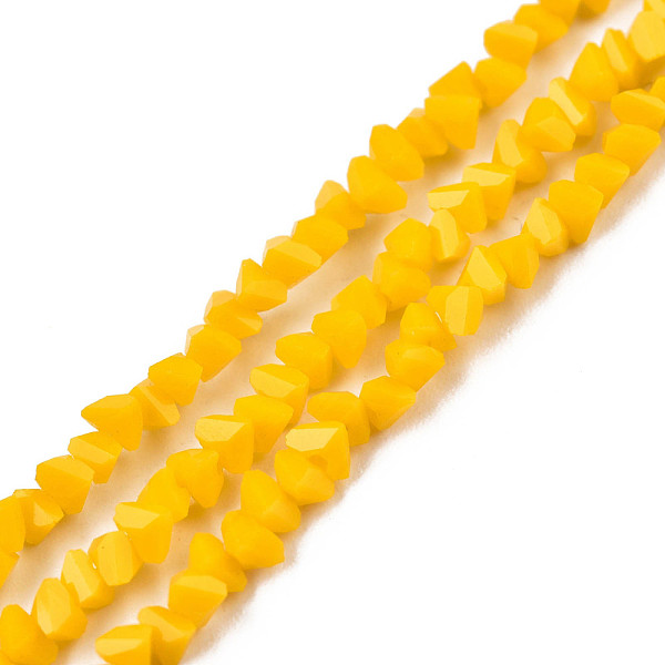 PandaHall Opaque Solid Color Glass Beads Strands, Faceted Triangle, Gold, 3x2x2mm, Hole: 0.8mm, about 150~152pcs/strand, 10.43 inch~11.42...
PandaHall Opaque Solid Color Glass Beads Strands, Faceted Triangle, Gold, 3x2x2mm, Hole: 0.8mm, about 150~152pcs/strand, 10.43 inch~11.42...