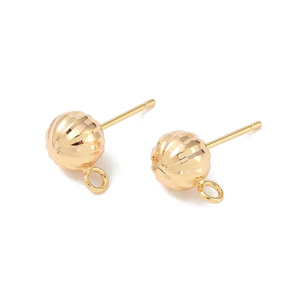 PandaHall Brass Stud Earring Findings, with Loop, Groove Round, Real 18K Gold Plated, 18.5x8mm, Hole: 2mm, Pin: 0.8x11mm Brass Round
PandaHall Brass Stud Earring Findings, with Loop, Groove Round, Real 18K Gold Plated, 18.5x8mm, Hole: 2mm, Pin: 0.8x11mm Brass Round