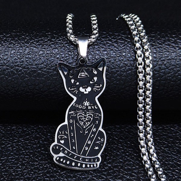 PandaHall 304 Stainless Steel Pendant Necklaces, Cat, Black, 19.53 inch(49.6cm) 304 Stainless Steel Cat Shape
PandaHall 304 Stainless Steel Pendant Necklaces, Cat, Black, 19.53 inch(49.6cm) 304 Stainless Steel Cat Shape