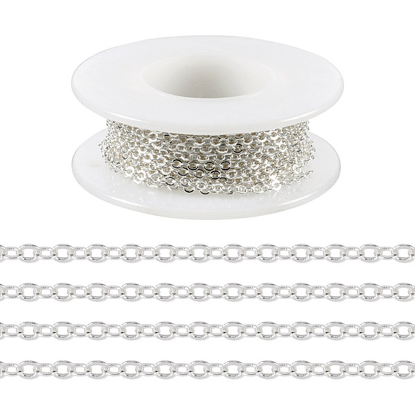 PandaHall Brass Cable Chains, with Spool, Soldered, Silver, 2x2x0.3mm, about 16.40 Feet(5m)/Roll Brass
PandaHall Brass Cable Chains, with Spool, Soldered, Silver, 2x2x0.3mm, about 16.40 Feet(5m)/Roll Brass