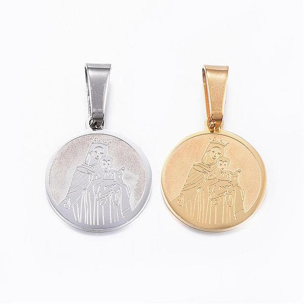 PandaHall 304 Stainless Steel Pendants, Flat Round with Virgin Mary, Mixed Color, 17x15x1mm, Hole: 8x4mm 304 Stainless Steel Flat Round
PandaHall 304 Stainless Steel Pendants, Flat Round with Virgin Mary, Mixed Color, 17x15x1mm, Hole: 8x4mm 304 Stainless Steel Flat Round