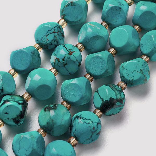 PandaHall Natural Turquoise Beads Strand, with Seed Beads, Six Sided Celestial Dice, 9.5~10x9.5~10x9.5~10mm, Hole: 0.5mm, about 17pcs/strand..., Green
PandaHall Natural Turquoise Beads Strand, with Seed Beads, Six Sided Celestial Dice, 9.5~10x9.5~10x9.5~10mm, Hole: 0.5mm, about 17pcs/strand..., Green
