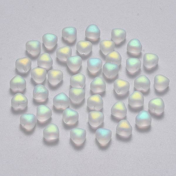 PandaHall Transparent Spray Painted Glass Beads, AB Color Plated, Frosted, Heart, Clear AB, 6x6x4mm, Hole: 0.7mm Glass Heart White
PandaHall Transparent Spray Painted Glass Beads, AB Color Plated, Frosted, Heart, Clear AB, 6x6x4mm, Hole: 0.7mm Glass Heart White