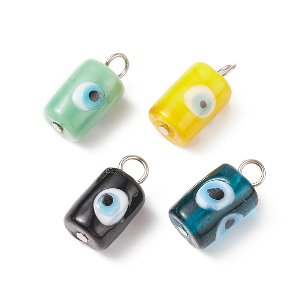 PandaHall Handmade Evil Eye Lampwork Pendants, with Iron Findings, Column, Platinum, 19~19.5x9.5~10.5mm, Hole: 3.5mm Lampwork Column..., Multicolor
PandaHall Handmade Evil Eye Lampwork Pendants, with Iron Findings, Column, Platinum, 19~19.5x9.5~10.5mm, Hole: 3.5mm Lampwork Column..., Multicolor