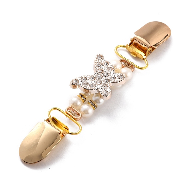 PandaHall Vintage Alloy with Rhinestone Cardigan Clips, Sweater Collar Clips, with Acrylic Pearl Beads, Butterfly, Golden & Rose Gold, 130mm..., Clear
PandaHall Vintage Alloy with Rhinestone Cardigan Clips, Sweater Collar Clips, with Acrylic Pearl Beads, Butterfly, Golden & Rose Gold, 130mm..., Clear