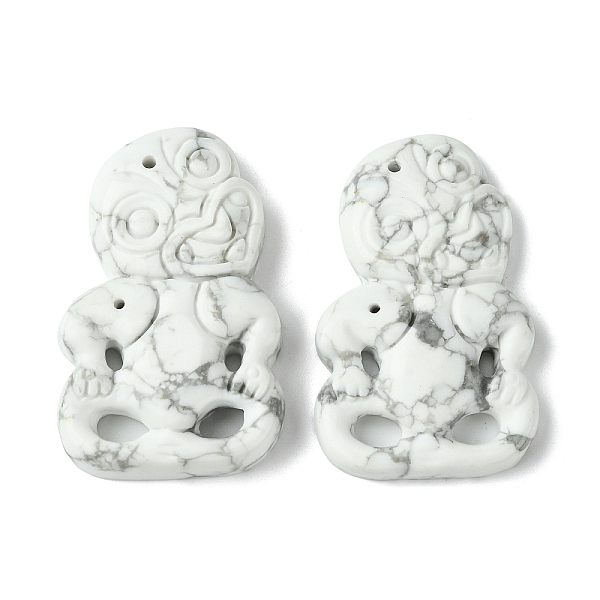 PandaHall Natural Howlite Big Pendants, Monkey, 50~51x31~31.5x7~9mm, Hole: 1.6~1.8mm Howlite Monkey
PandaHall Natural Howlite Big Pendants, Monkey, 50~51x31~31.5x7~9mm, Hole: 1.6~1.8mm Howlite Monkey